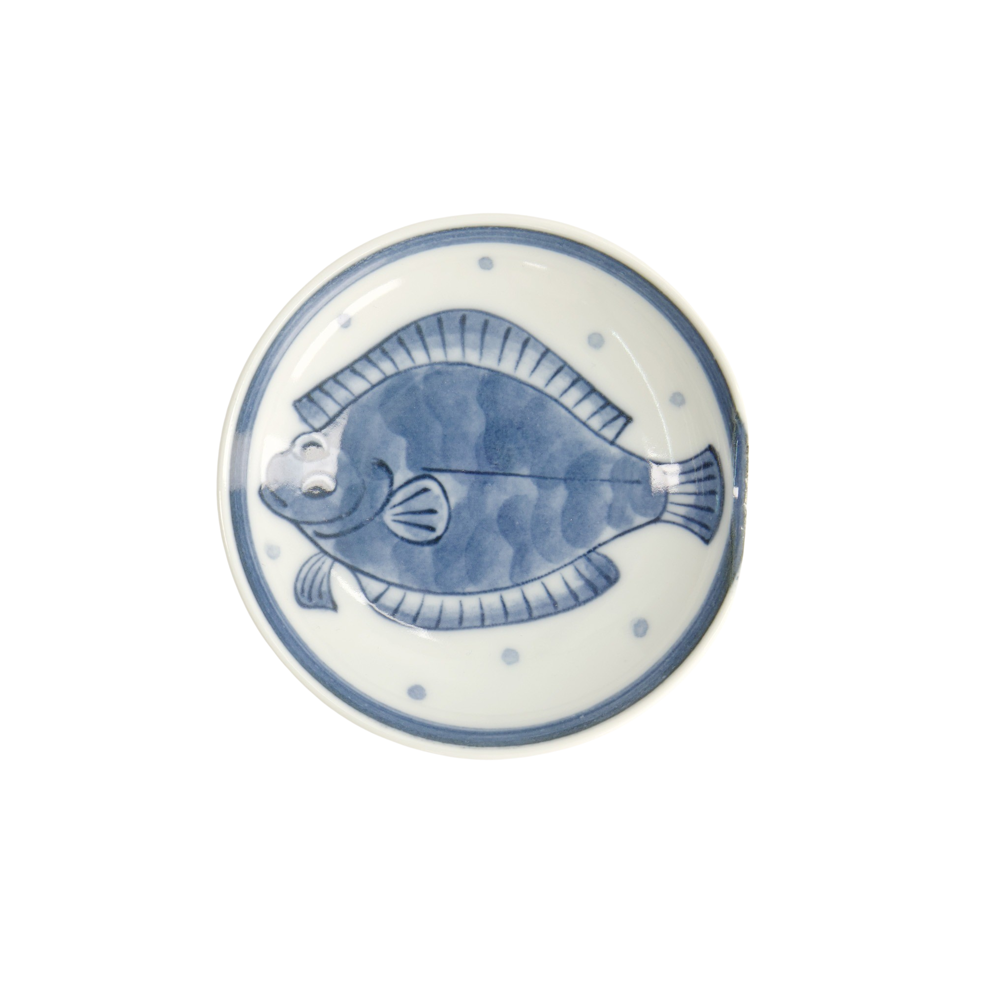 Sole skål med spisepindeholder, blå/hvid - Ø9,4 cm.